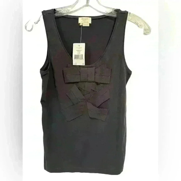 NWT KATE SPADE BLACK CASCADING BOW TANK TOP SIZE S - Picture 2 of 11